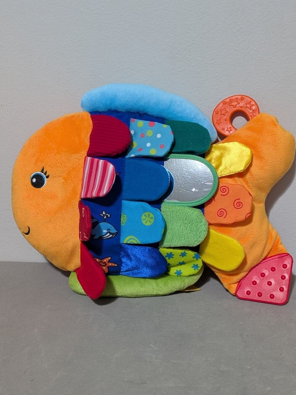 Melissa & Doug K's Kids Flip Fish Soft Baby Sensory Tummy Time Plush Toy Mirror